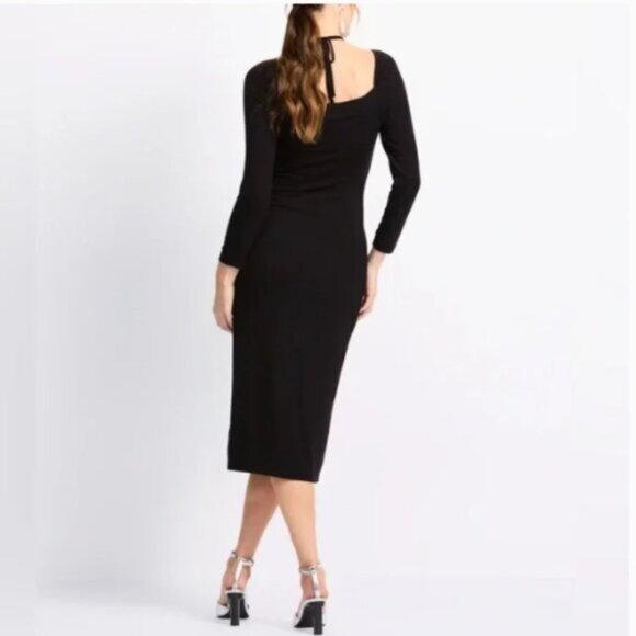 The Commons Soft Ribbed Long Sleeve Midi Dress - S - Picture 3 of 7